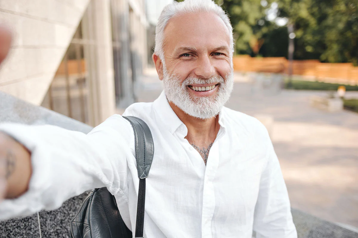 man happy with his dental care from Gateway Oaks Dental in Sacramento, CA